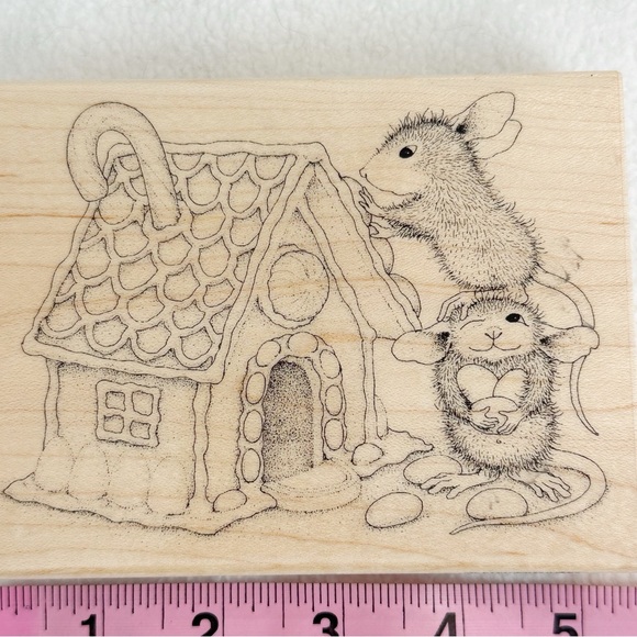 Stampendous NWT Gingerbread House HMR16 Wood Mounted Rubber Stamp - Picture 11 of 16